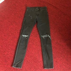 Topshop Ripped black skinny jeans